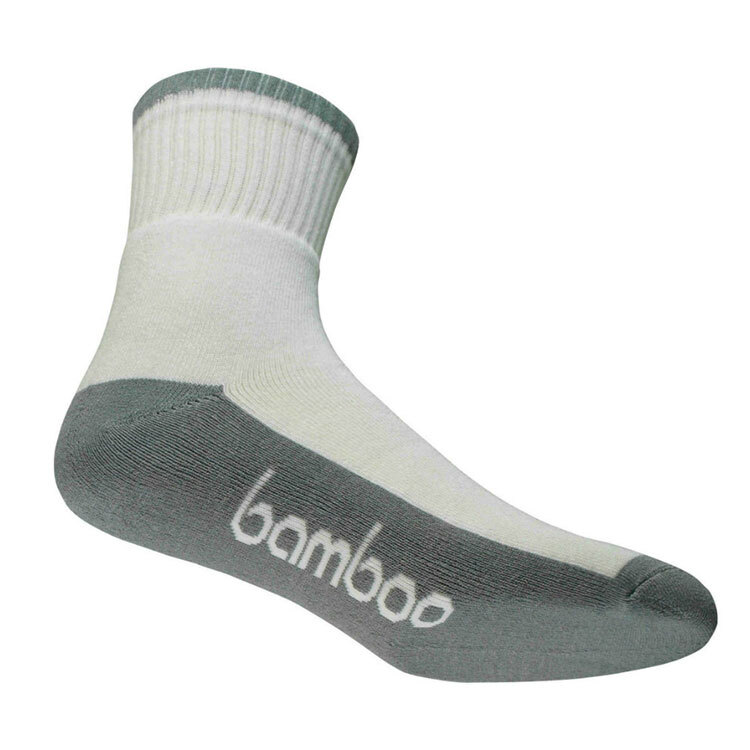 Bamboo Sports Socks White and Grey Bamboo Ankle Socks