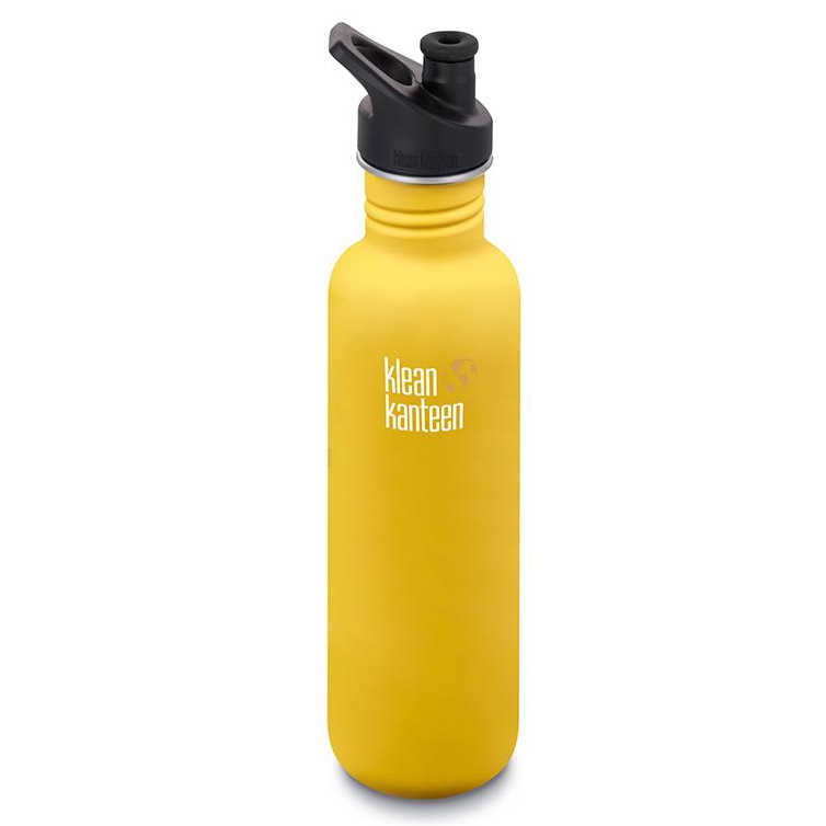 Stainless Steel Water Bottle - Klean Kanteen 27oz Classic Sports Cap ...